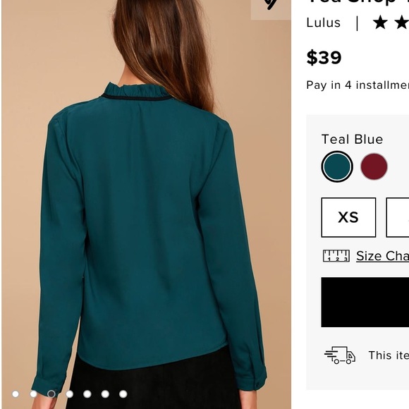 Lulus Tea Shop Teal Blue Long Sleeved Top - Picture 3 of 10